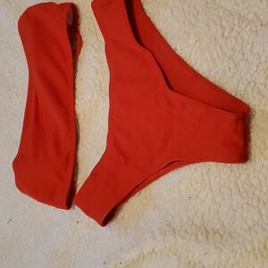 Red Bandeau Bikini Set - Classic Two-Piece Swim